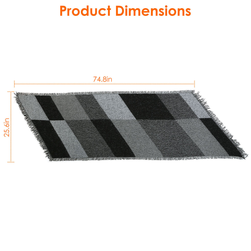 1Pc Women Winter Warm Scarf 74.8x25.6In Long Soft Knitted Shawl Extra Thick Plaid Blanket Wrap Cape