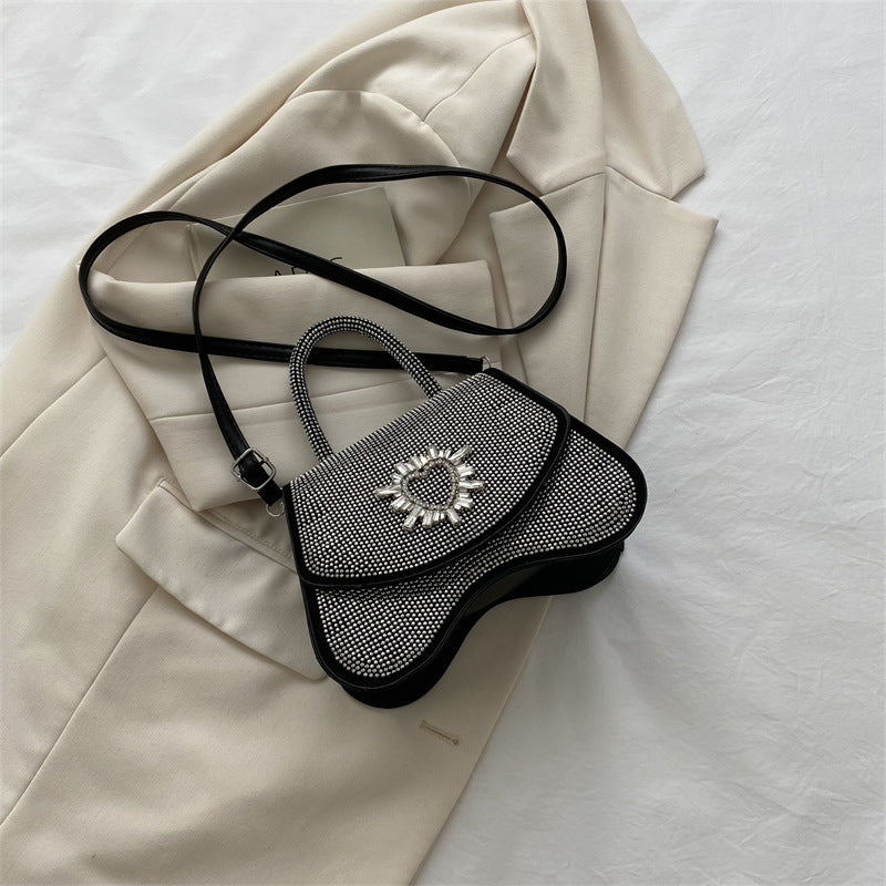 New Diamond Inlaid Love Wave Fashion Simple Handbag
