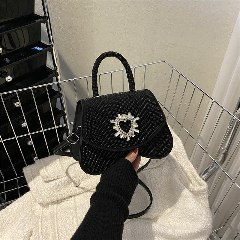 New Diamond Inlaid Love Wave Fashion Simple Handbag