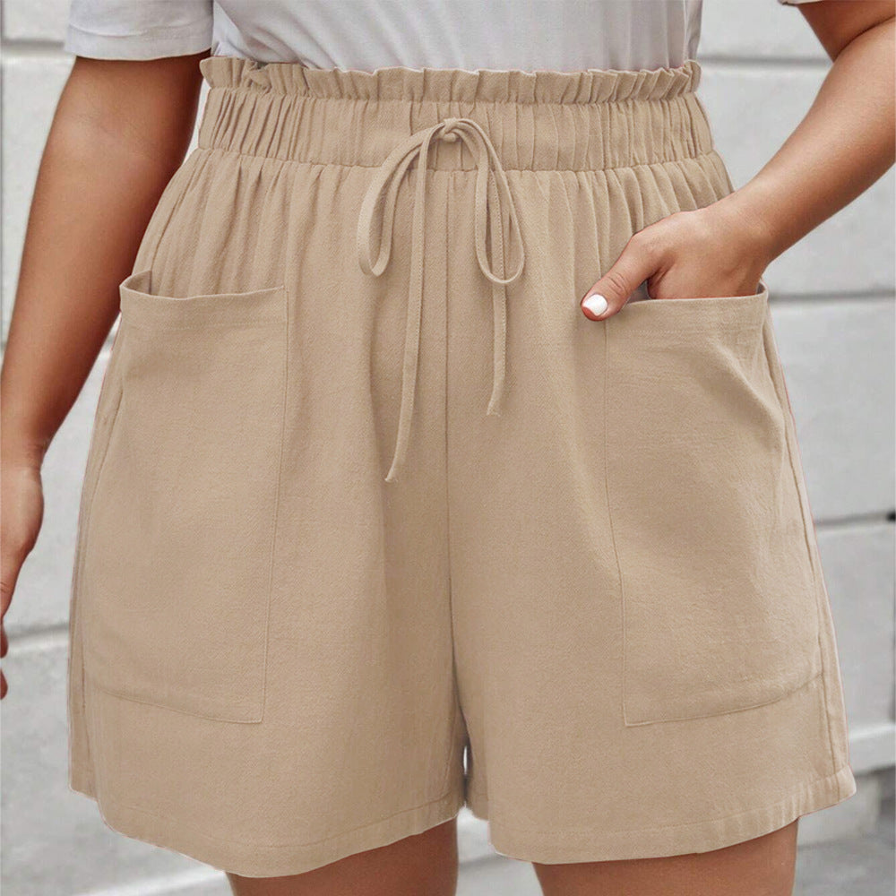 Korean-style Bloom Pants Large Size Wide-leg Drawstring Cargo Shorts