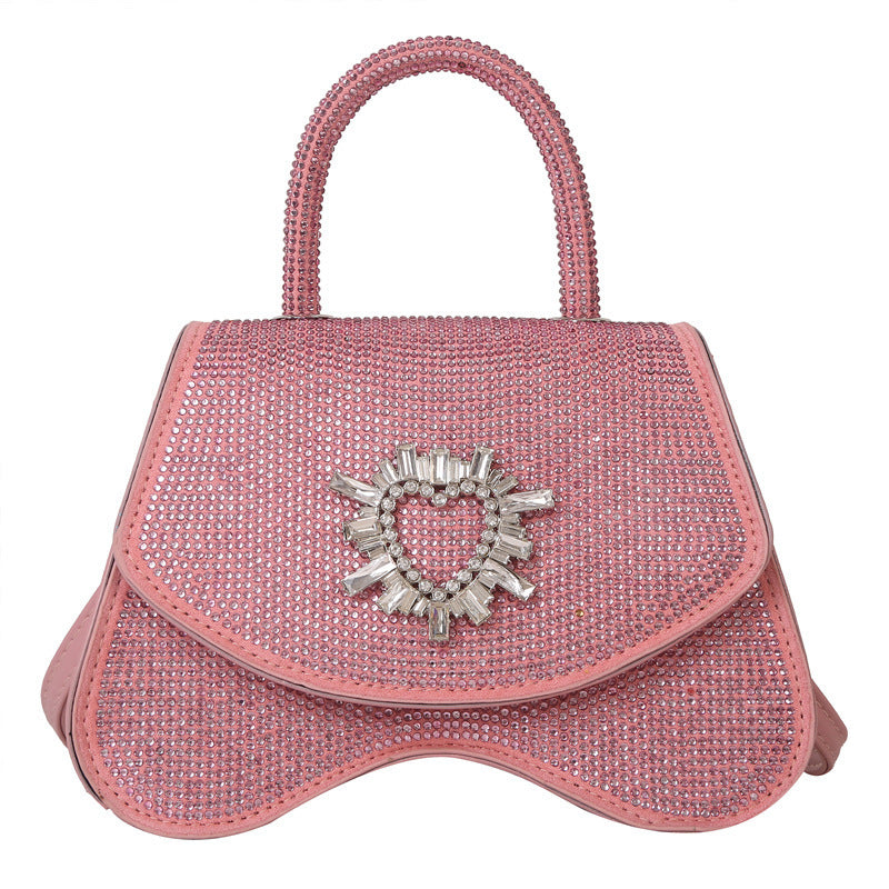 New Diamond Inlaid Love Wave Fashion Simple Handbag