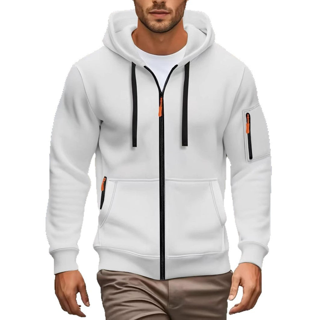Zipper Hooded Sweatshirt Men's Sports Casual Cardigan Coat