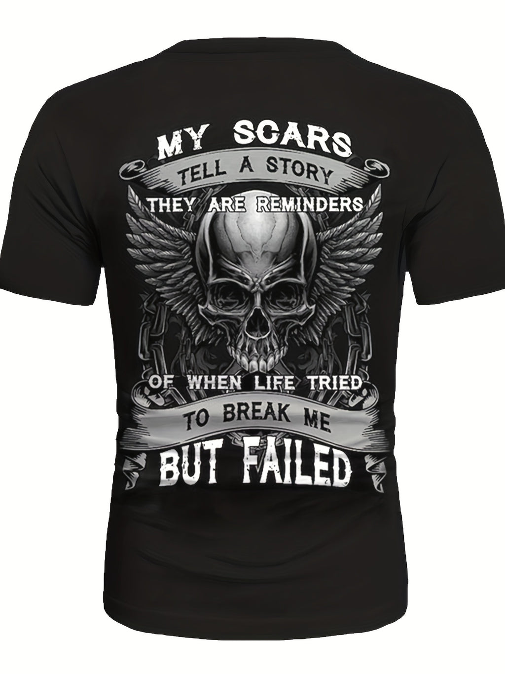 Men's Fashionable And Comfortable T-shirt With Skull And Letter Pattern Printing, Summer Outdoor Clothing, Men's Clothing, Men's Tops, Men's Gifts