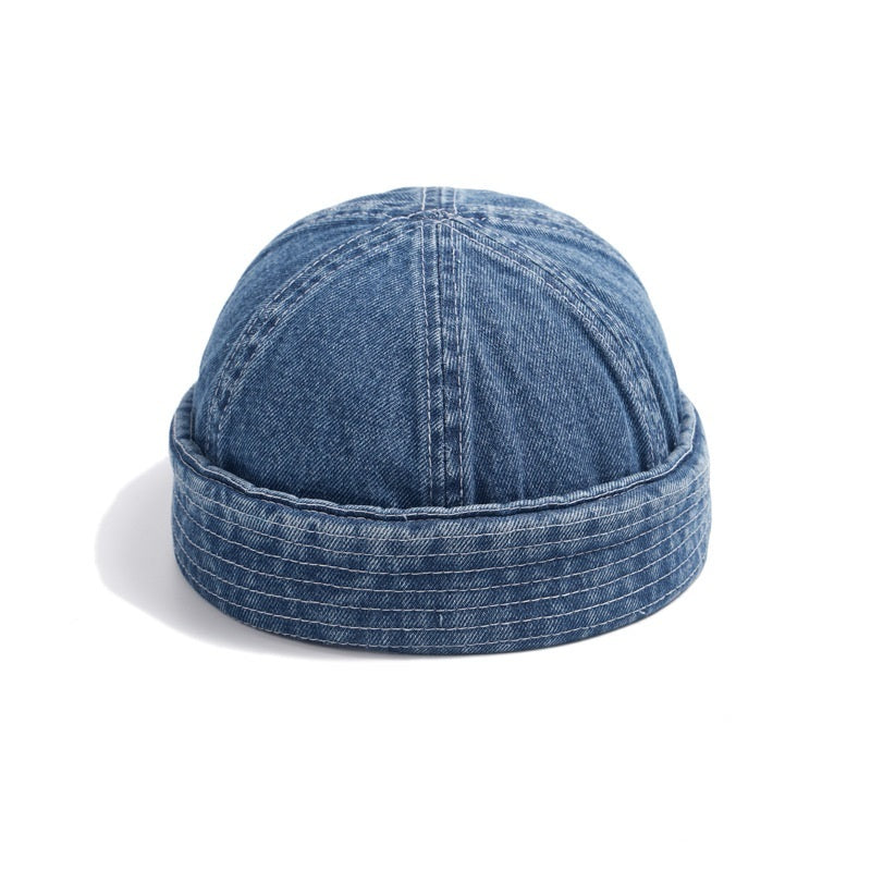 Japanese Washed Denim Skullcap Retro Street Hip Hop