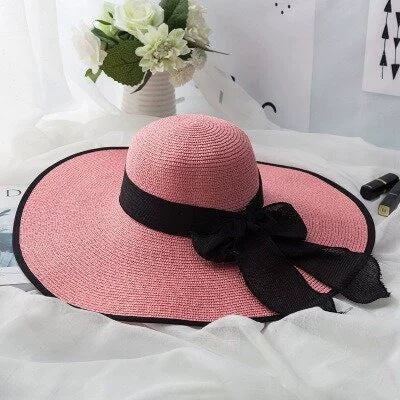 Women's Seaside Summer Vacation Foldable Sun Hat With Wide Brim