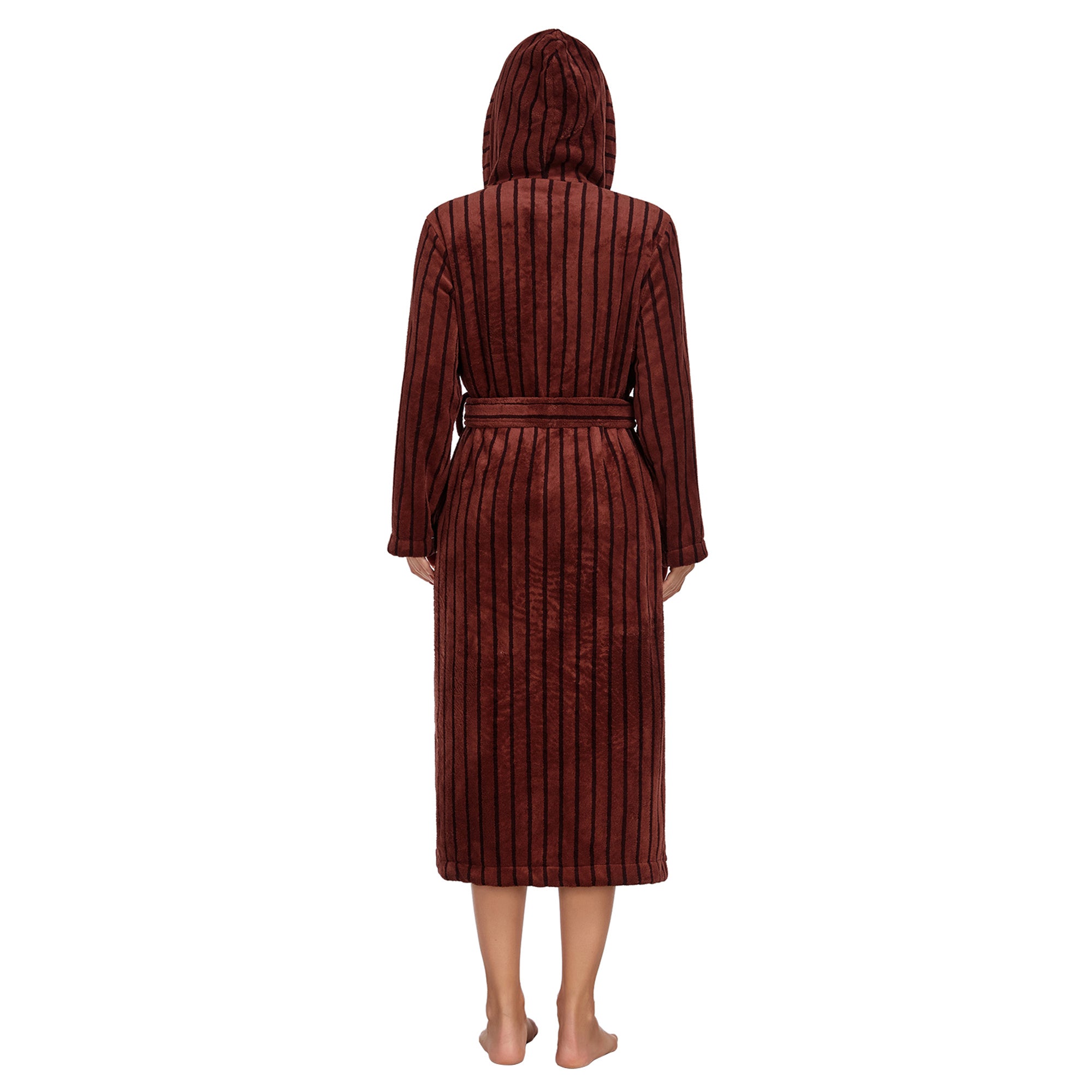 RONGTAI Luxury Plush Absorbency Robe For Women Extra Long Fleece Bathrobe With Hood & Pockets Warm Terry Cloth Loungewear