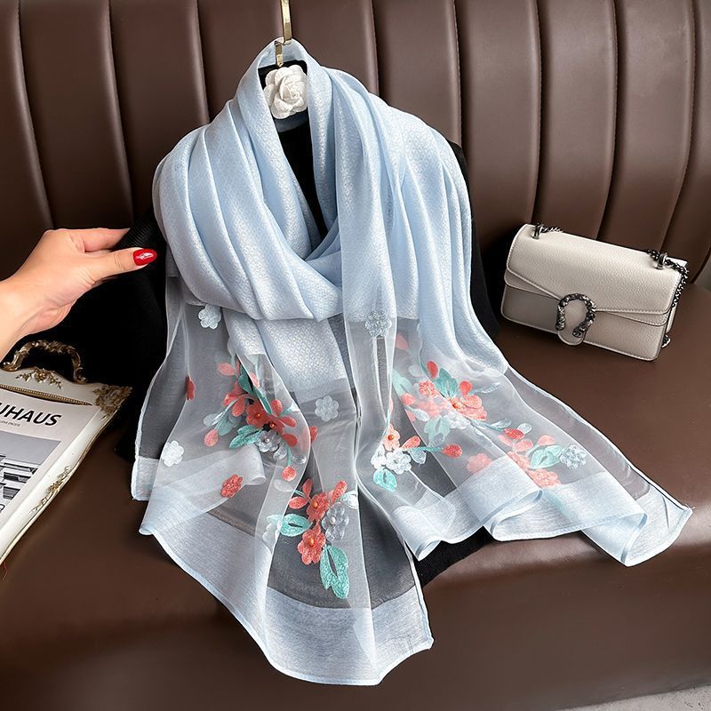 Elegant All-match Embroidered Summer Sunscreen Scarf