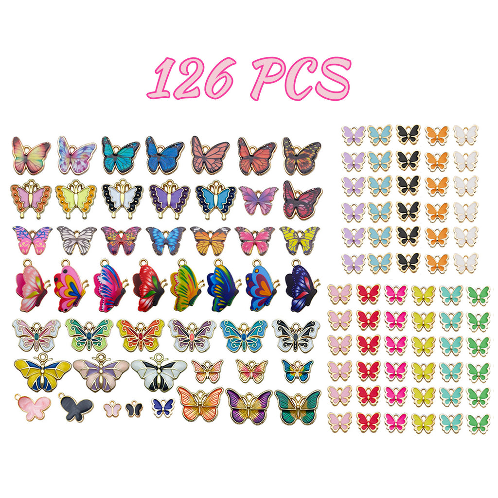126 Pcs Butterfly Charms