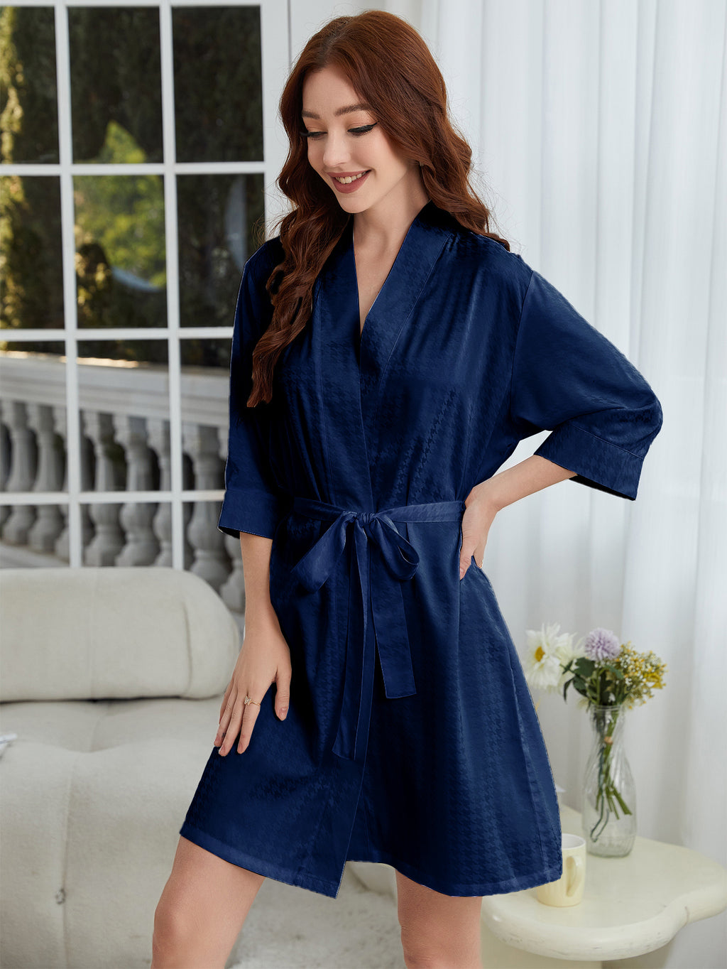 Lightweight Herringbone Knit Bathrobe, Spa And Bridesmaid Dress-style Nightgown Sets, Suitable For Women - Dries Quickly And Is Soft And Comfortable