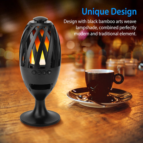 1Pc LED Flame Speakers Torch Wireless Speaker Waterproof Stereo Bass Speaker Outdoor Light-Up Speaker Atmosphere LED Flickers Night Light Patio Stake Lights Lantern For Party Camping