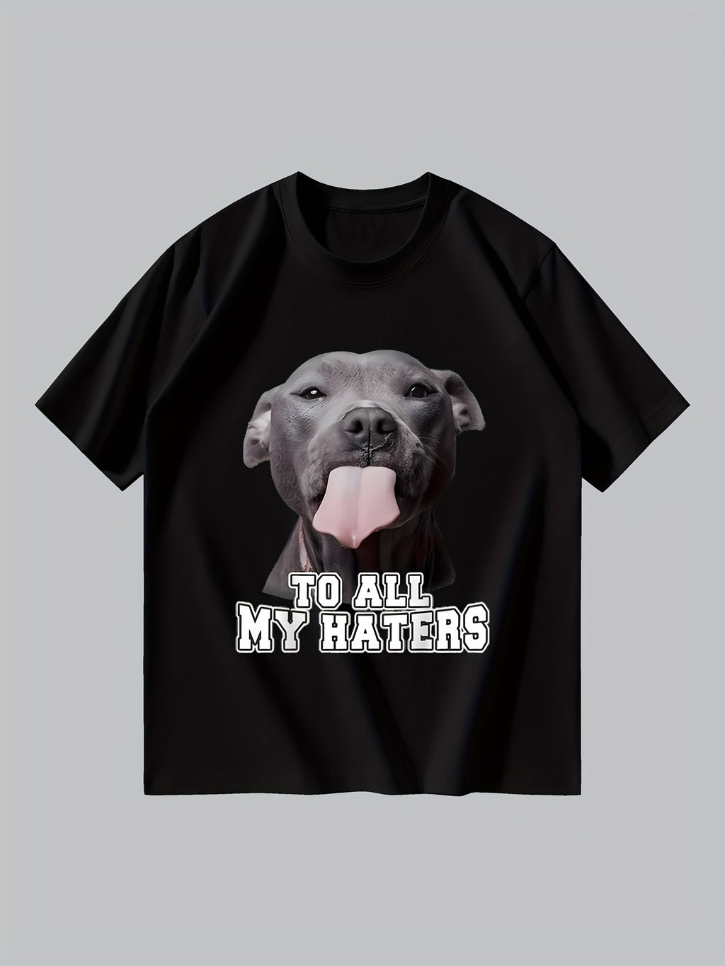 Men's Dog Print T-shirt, Casual Short Sleeved Round Neck T-shirt, Men's Outdoor T-shirt