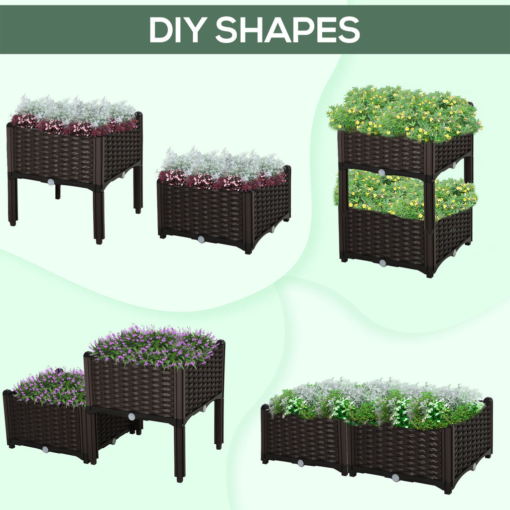 Raised Garden Bed With Legs, Self-Watering Planter Box Raised Bed To Grow Flowers
