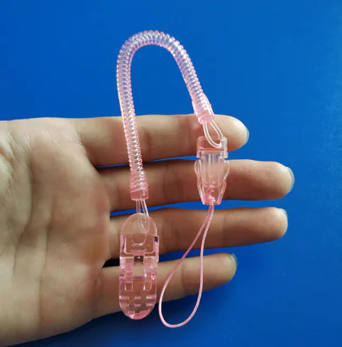 Baby Pacifier Clip Chain with Teether and Spring Chain