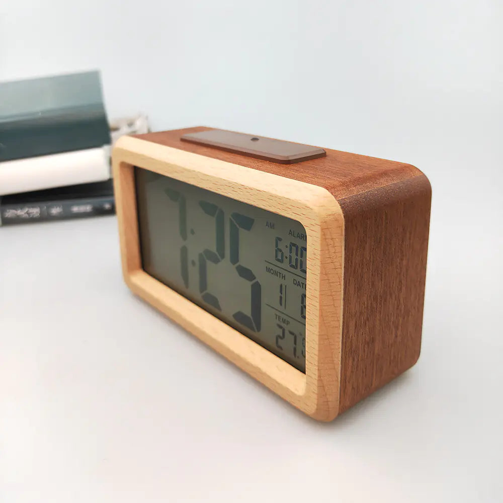 Solid Wood Alarm Clock - Stylish Electronic Gift